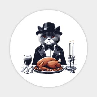 British Shorthair Cat Thanksgiving Magnet